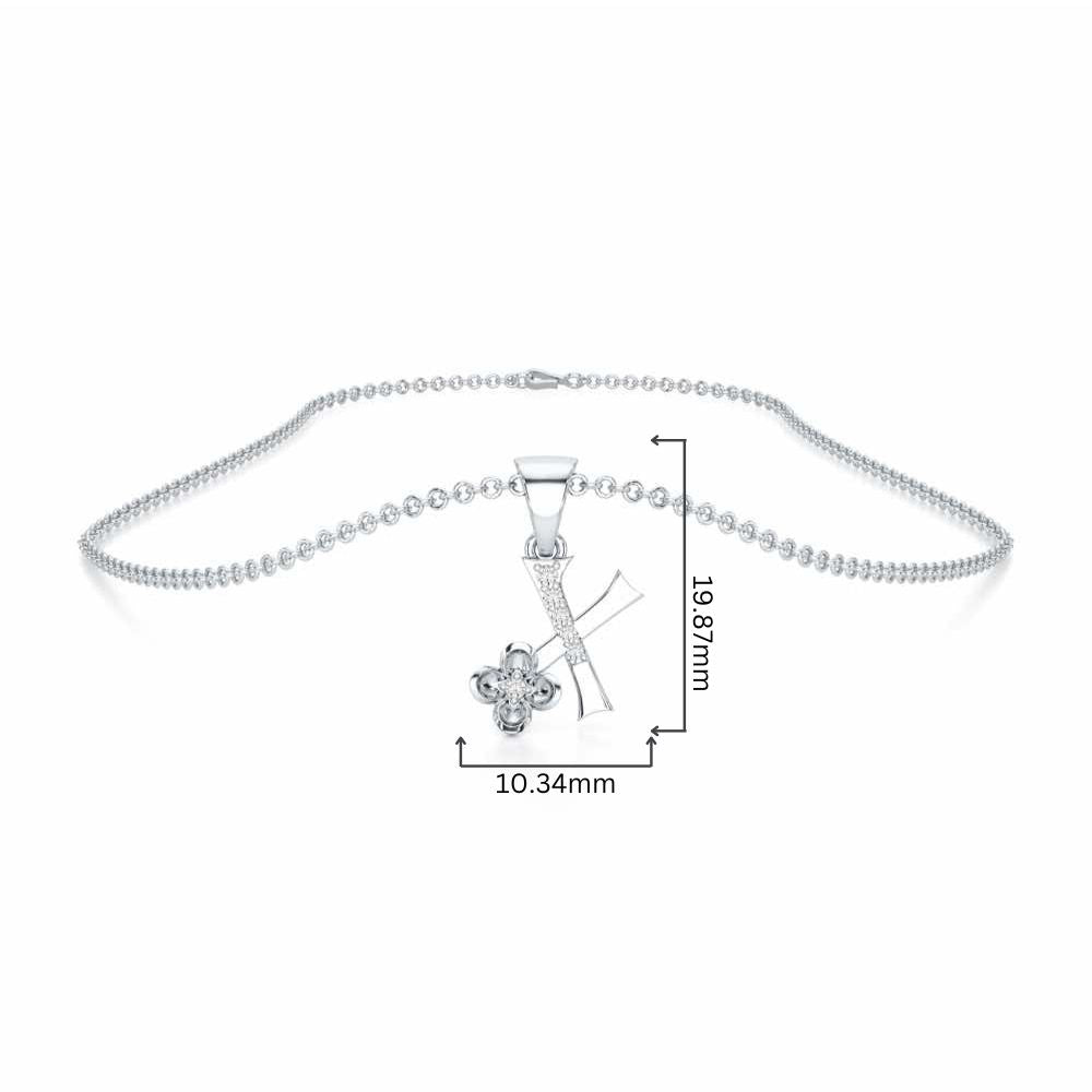 X-Glint Silver Pendant - White Gold - Image 4