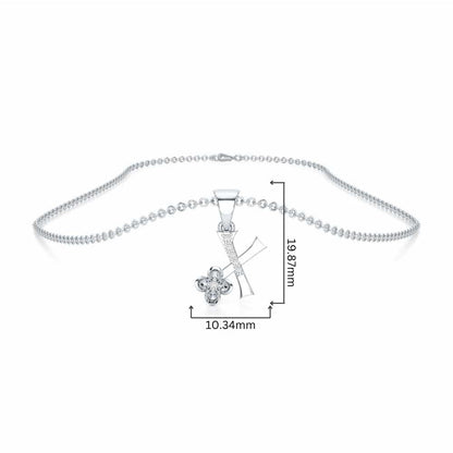 X-Glint Silver Pendant - White Gold - Image 4