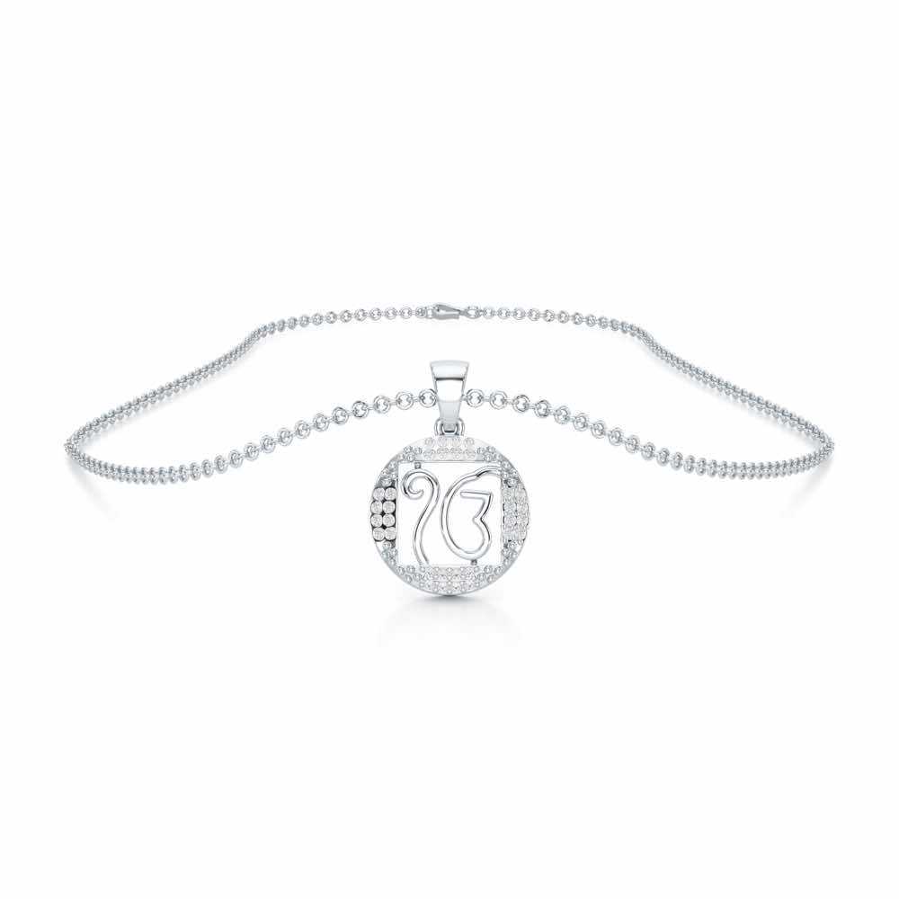 Ek Onkar Divine Silver Pendant - White Gold - Image 3