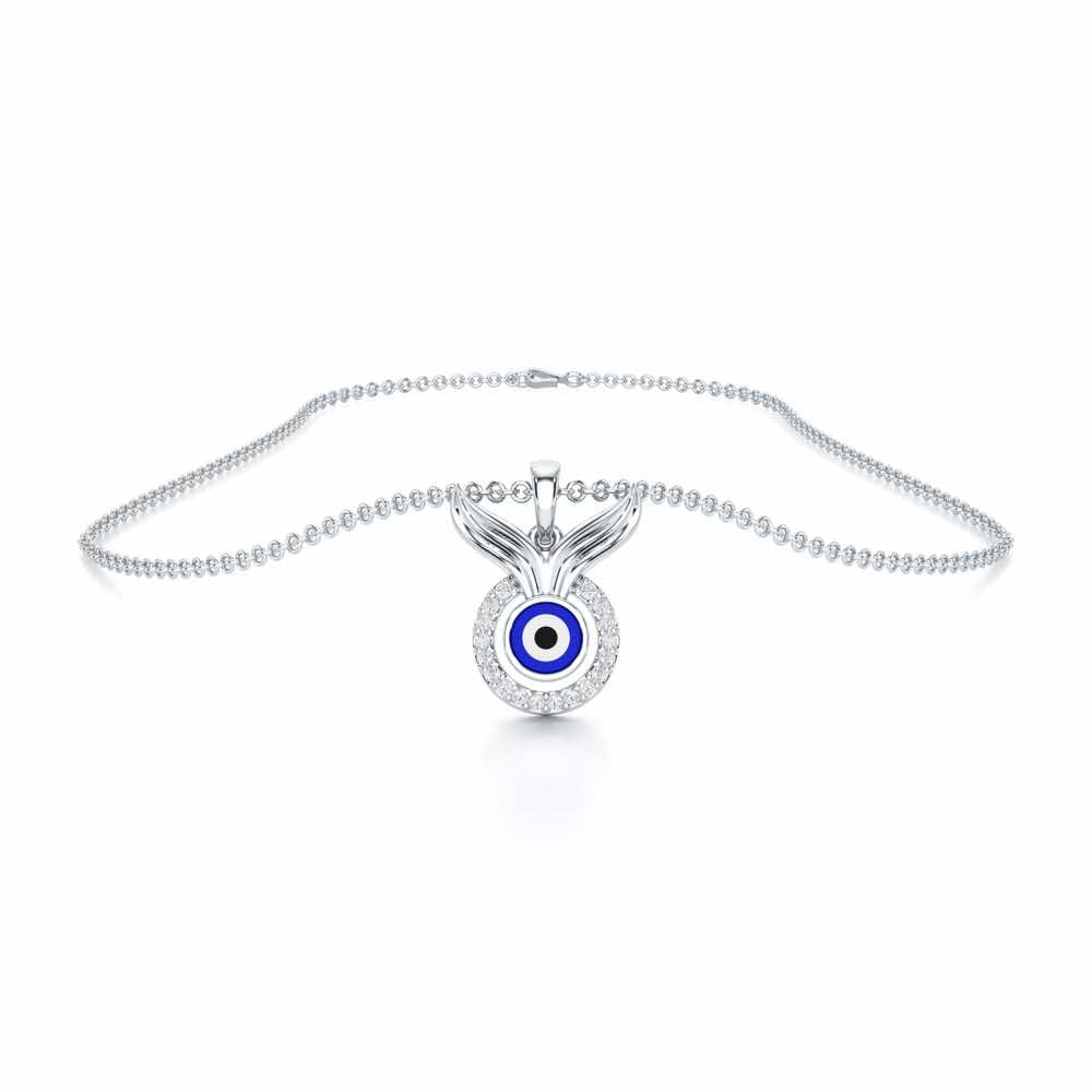 Divine Shield Silver Pendant - White Gold - Image 3