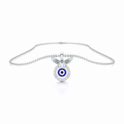 Divine Shield Silver Pendant - White Gold - Image 3