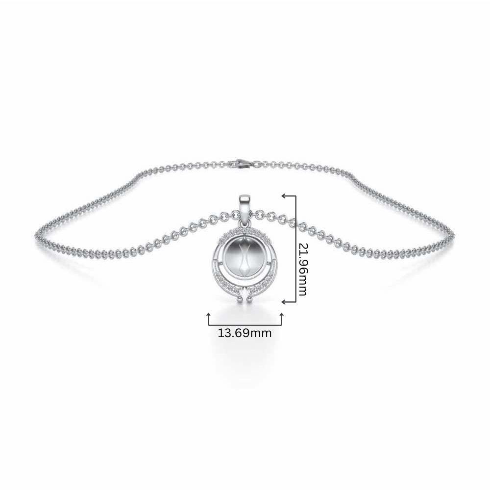 Pyxis Silver Pendant - White Gold - Image 4