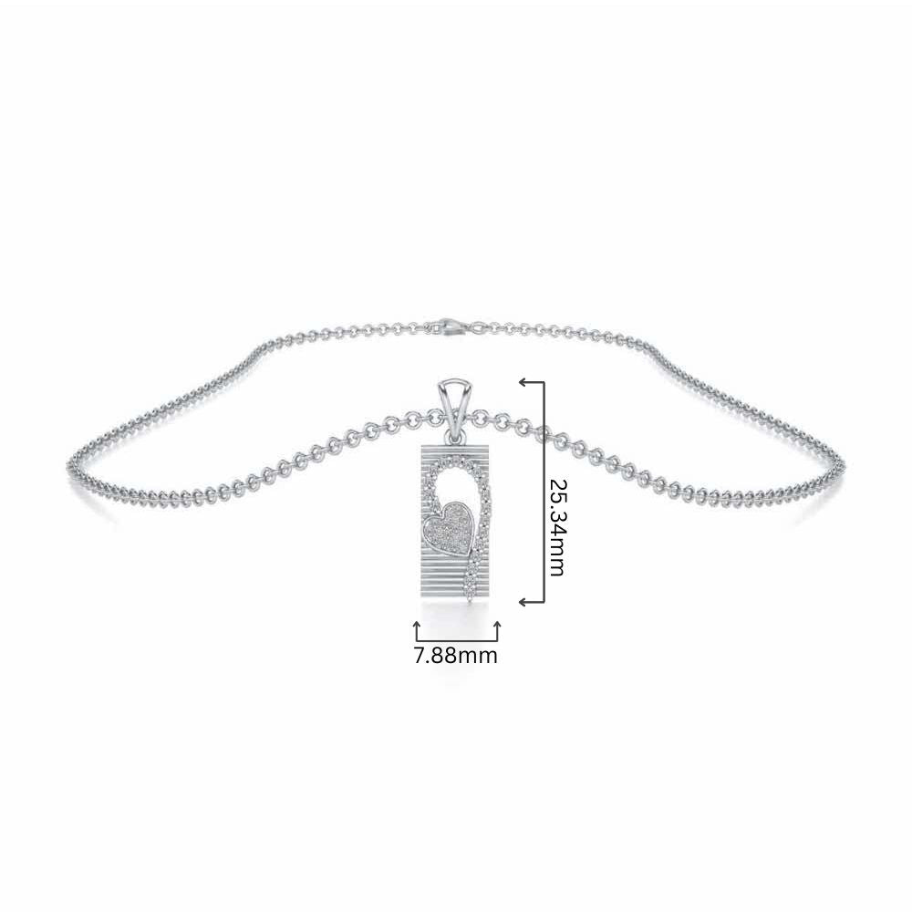 Heart in Heart Silver Pendant - White Gold - Image 4