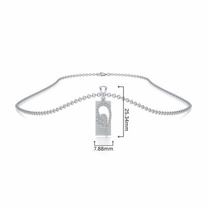 Heart in Heart Silver Pendant - White Gold - Image 4