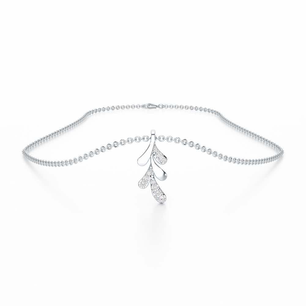 Sapling Spark Silver Pendant - White Gold - Image 3