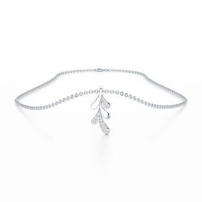 Sapling Spark Silver Pendant - White Gold - Image 3