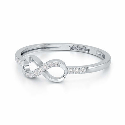 Eternity Silver Ring - White Gold - Image 3