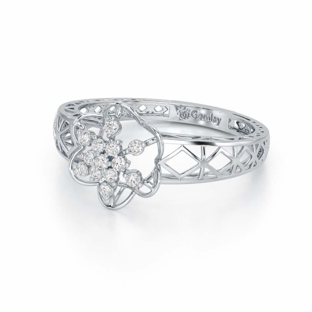 Graceful Yana Silver Ring - White Gold - Image 3
