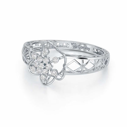 Graceful Yana Silver Ring - White Gold - Image 3