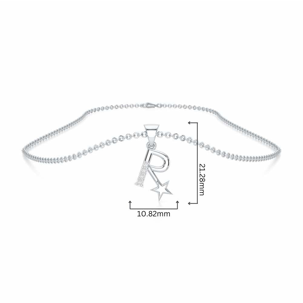 R-Glint Silver Pendant - White Gold - Image 4