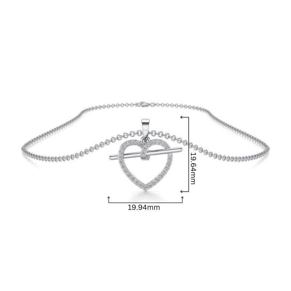 Hold Heart Silver Pendant - White Gold - Image 4