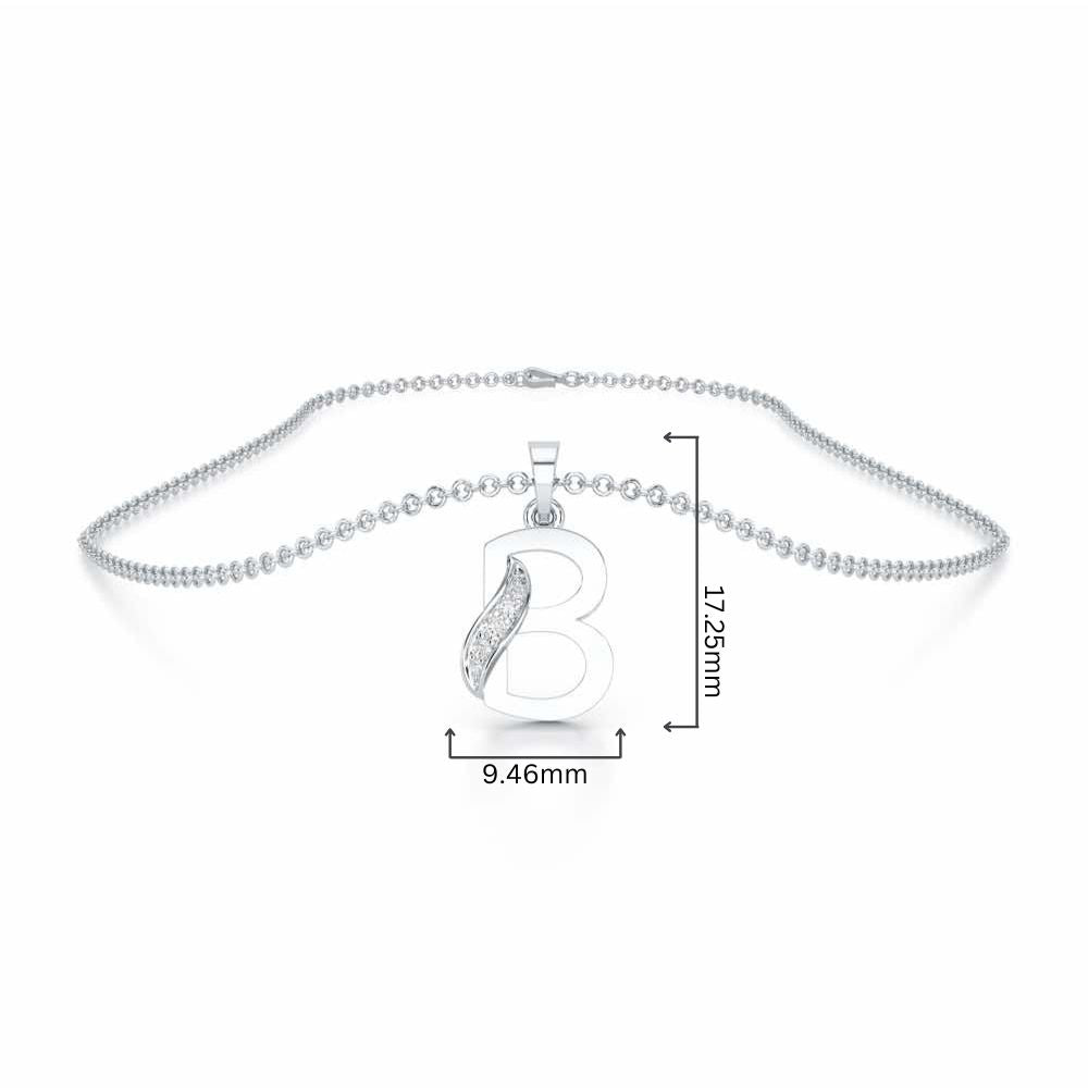 B-Spark Silver Pendant - White Gold - Image 4