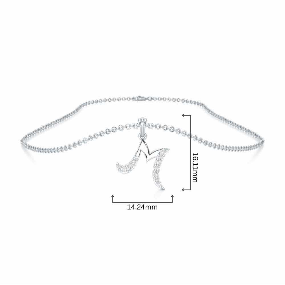 M-Luke Silver Pendant - White Gold - Image 4