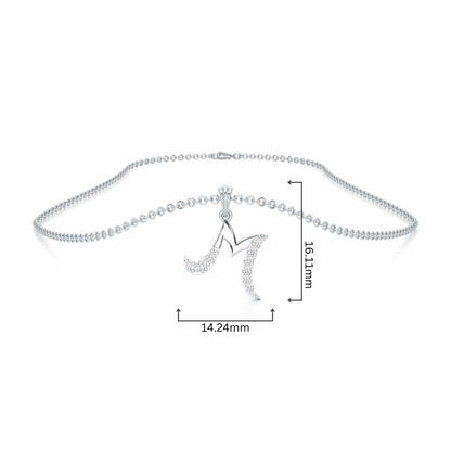 M-Luke Silver Pendant - White Gold - Image 4