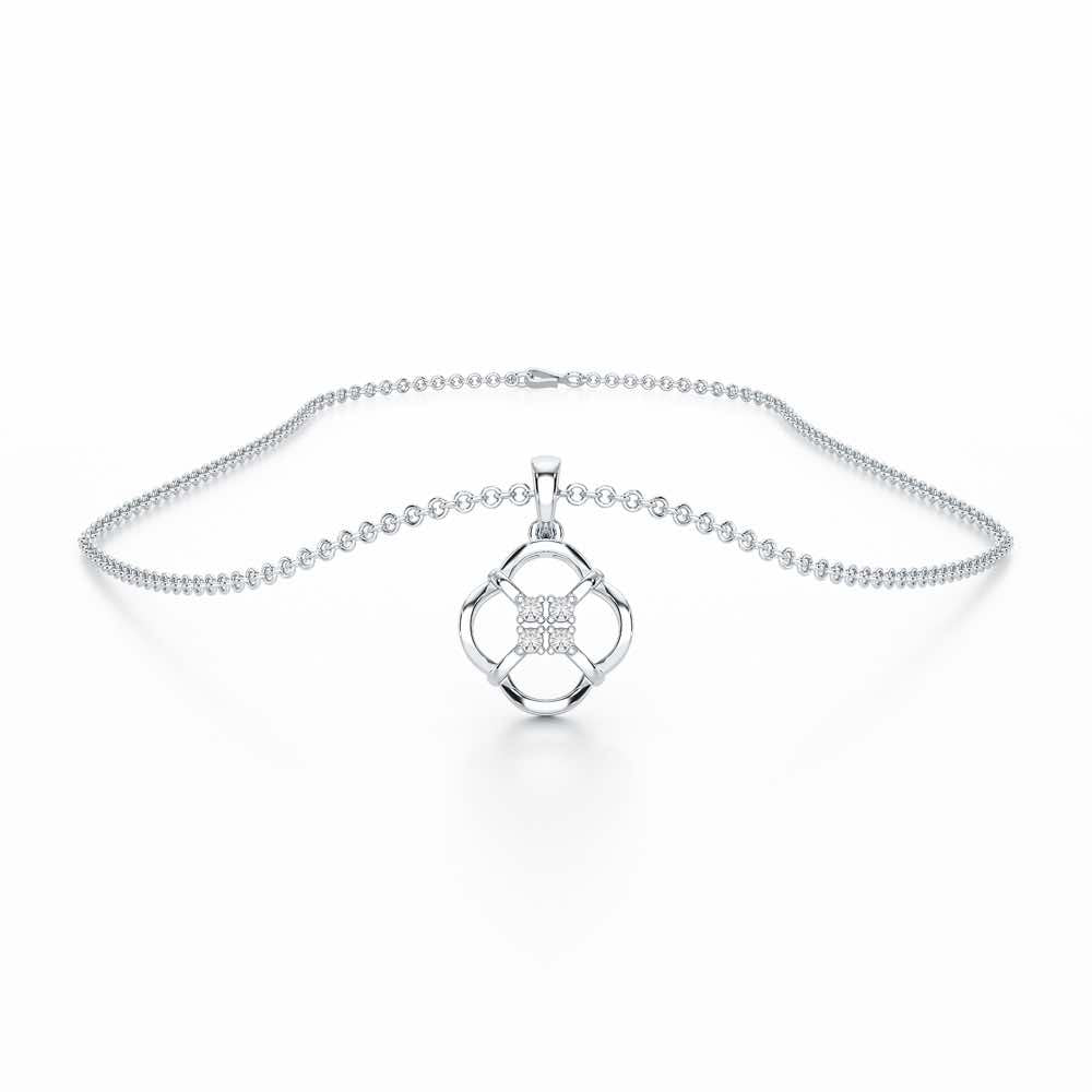 Glint of Grace Silver Pendant - White Gold - Image 3