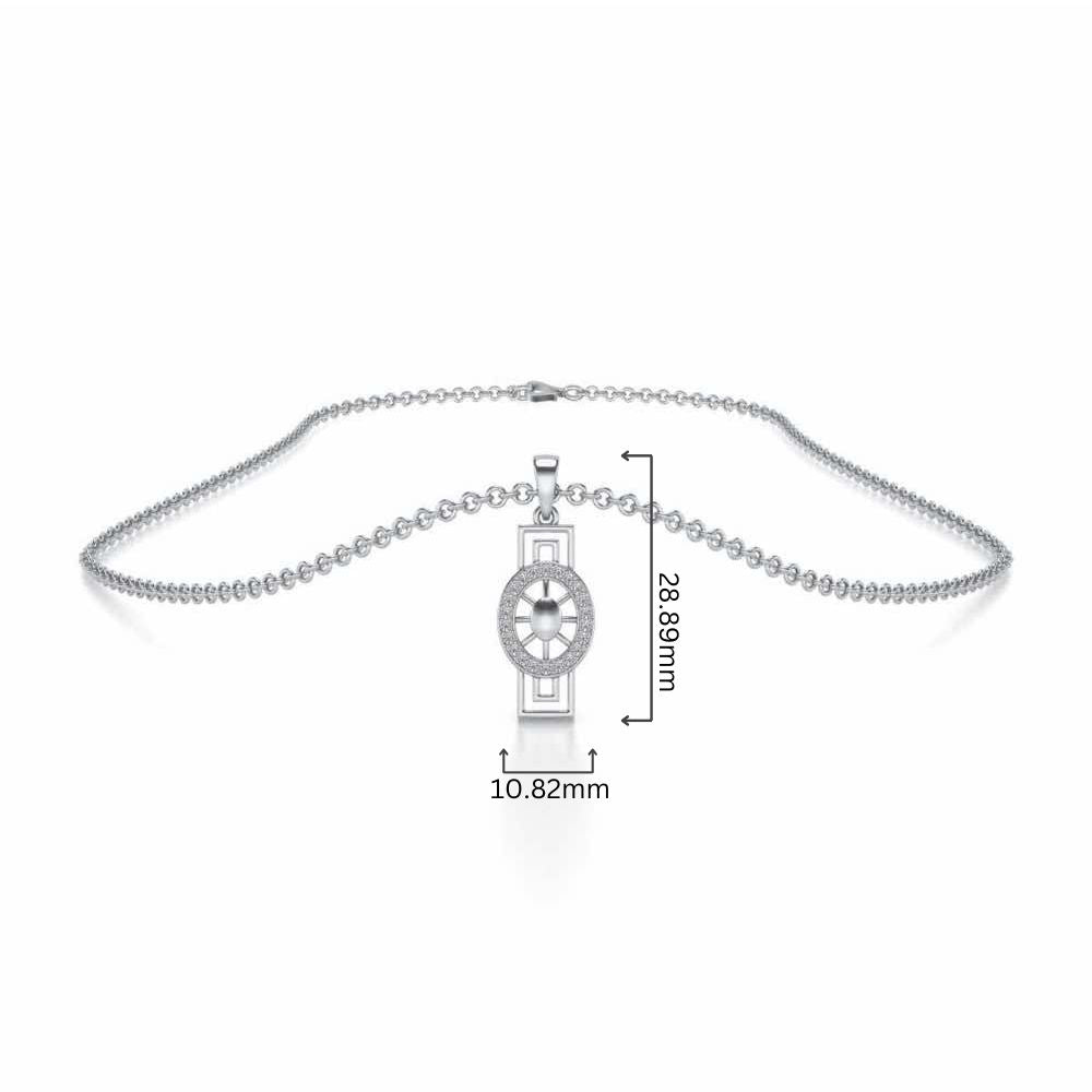 Princess Floral Silver Pendant - White Gold - Image 4