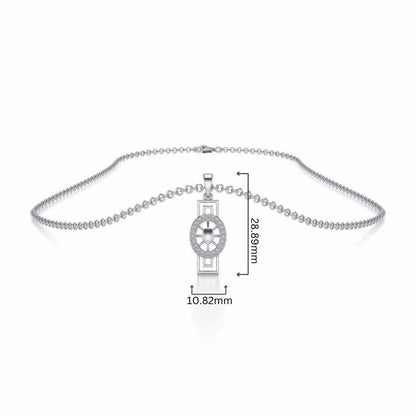 Princess Floral Silver Pendant - White Gold - Image 4