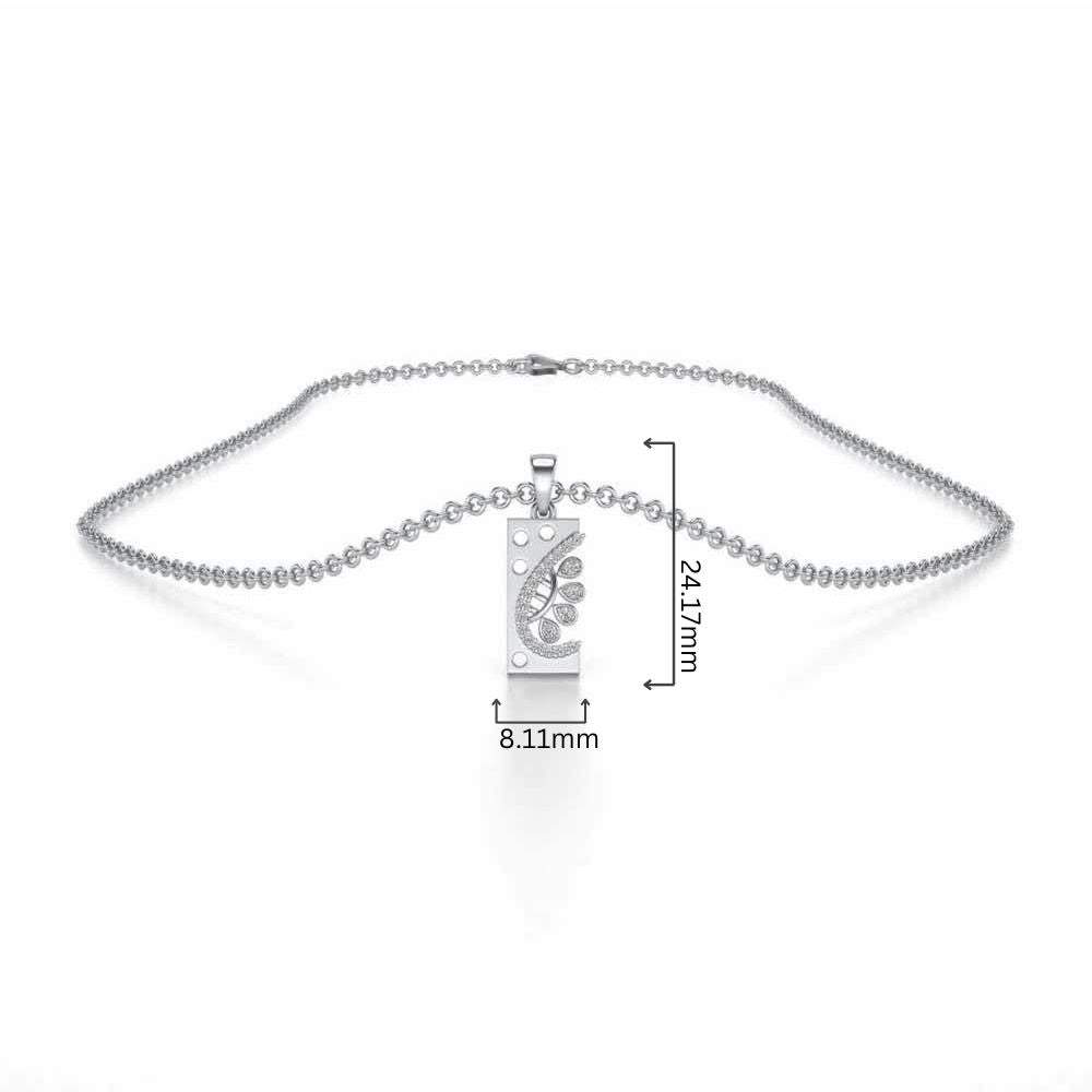 Umbriel Silver Pendant - White Gold - Image 4