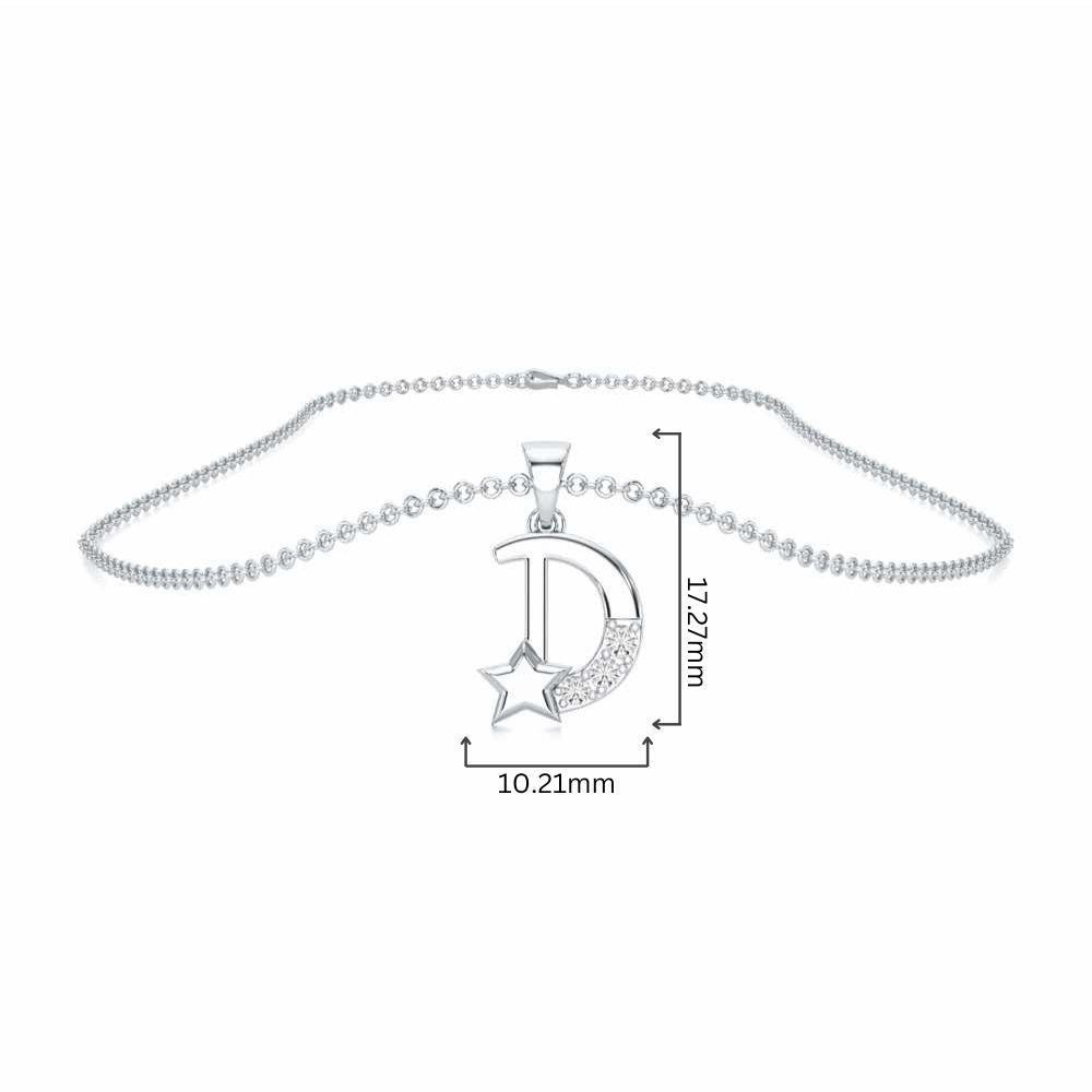 D-Glint Silver Pendant - White Gold - Image 4