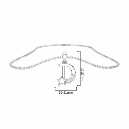 D-Glint Silver Pendant - White Gold - Image 4