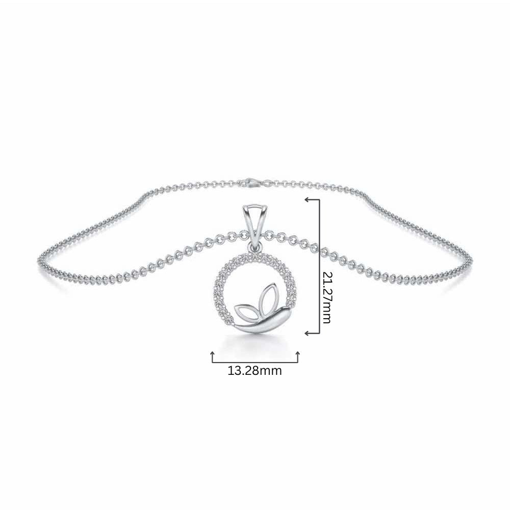 Pavo Silver Pendant - White Gold - Image 4