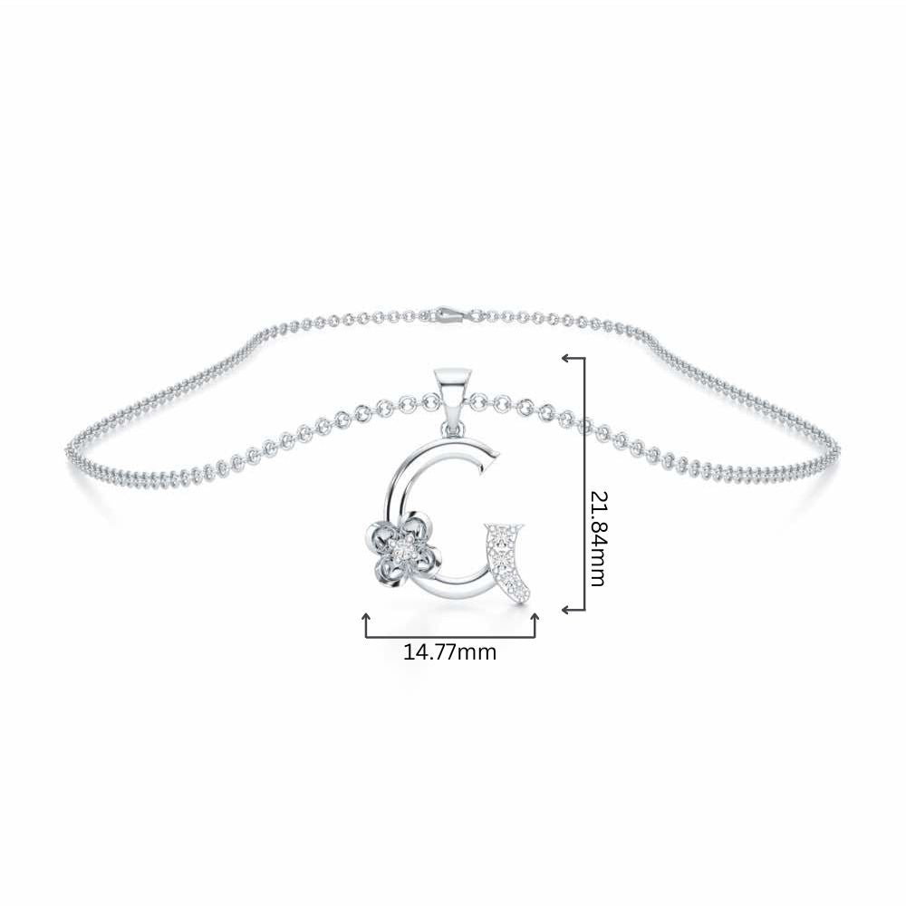 G-Glint Silver Pendant - White Gold - Image 4