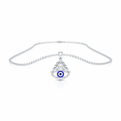 Serenity Shield Silver Pendant - White Gold - Image 3