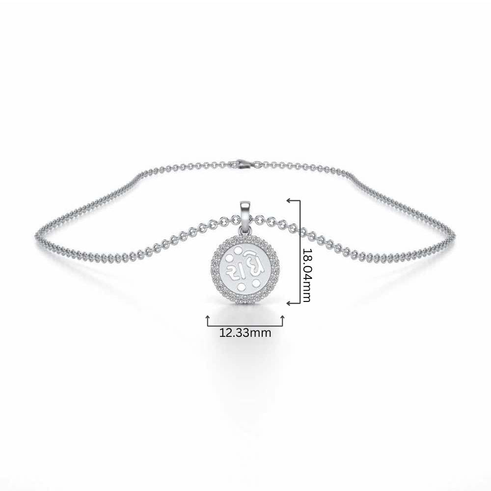 Radhe Silver Pendant - White Gold - Image 4
