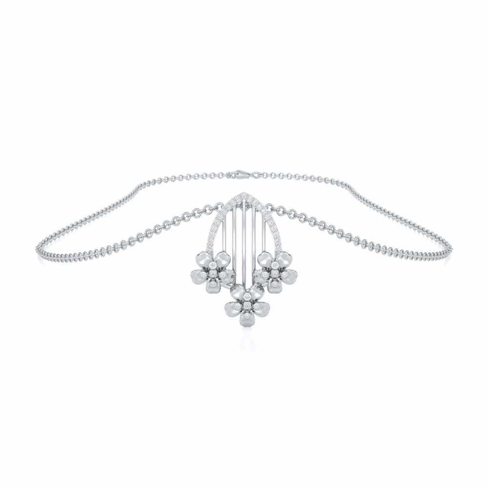 Zenith Strings Silver Pendant - White Gold - Image 3