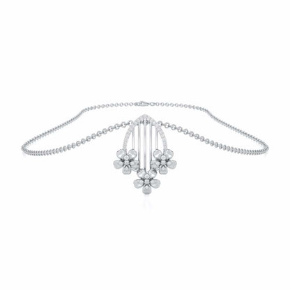 Zenith Strings Silver Pendant - White Gold - Image 3