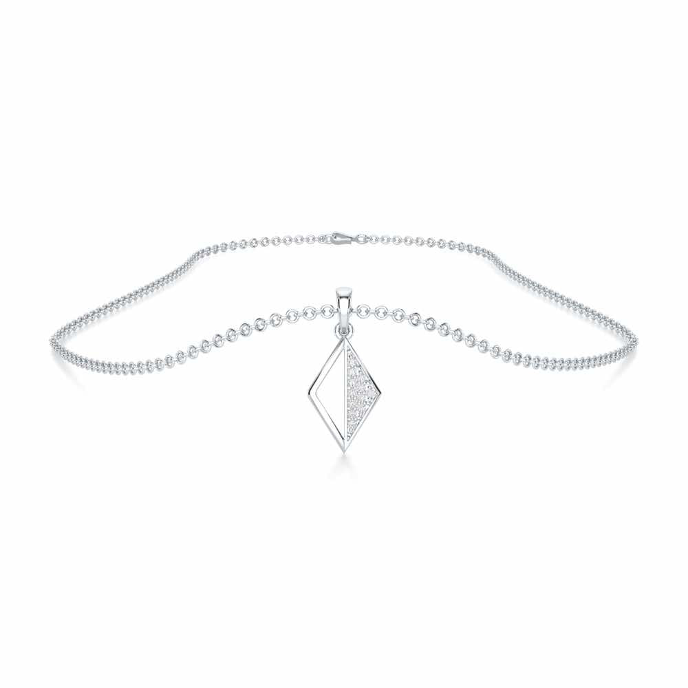 Gleaming Aura Silver Pendant - White Gold - Image 3