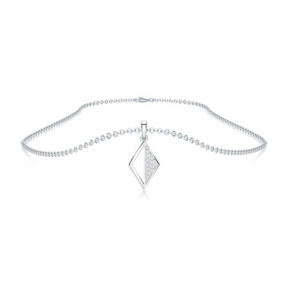 Gleaming Aura Silver Pendant - White Gold - Image 3