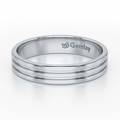 Elton Silver Band For Men - White Gold - Image 3