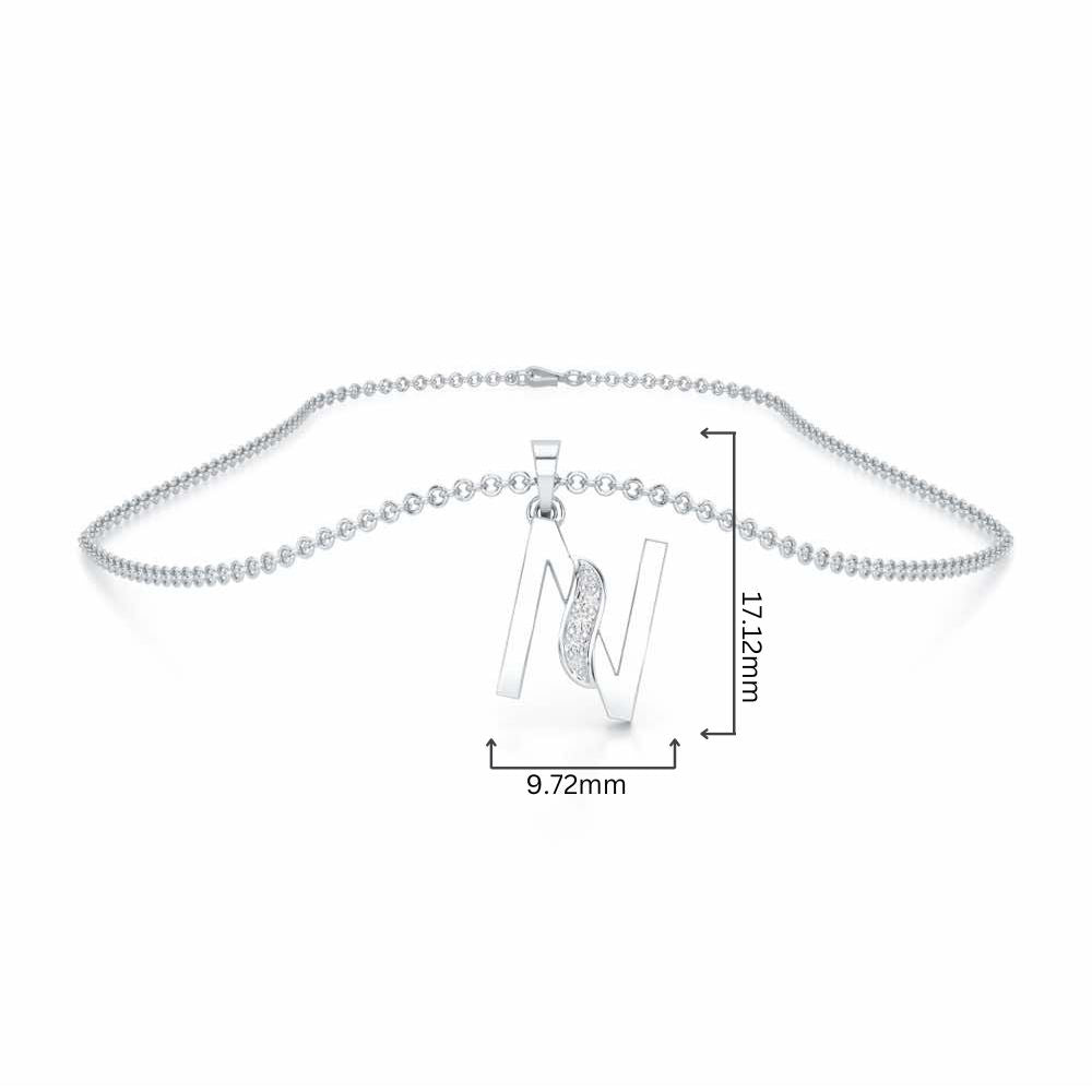N-Spark Silver Pendant - White Gold - Image 4