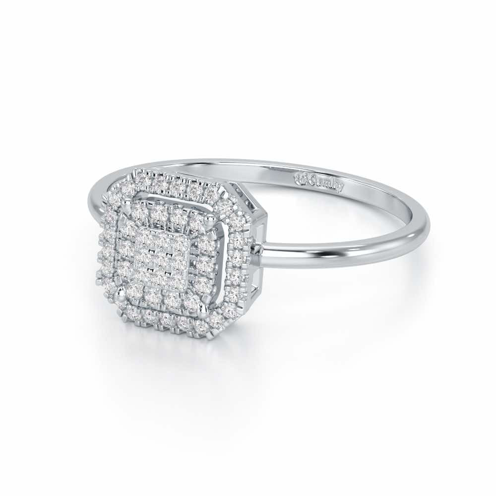 Syrina Glow Silver Ring - White Gold - Image 3