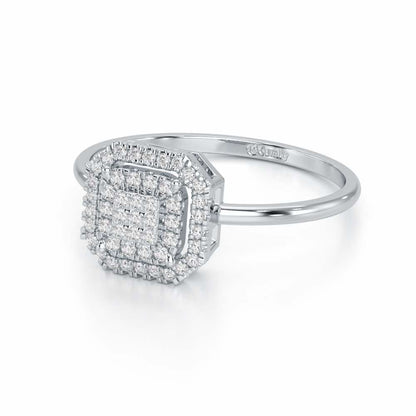 Syrina Glow Silver Ring - White Gold - Image 3