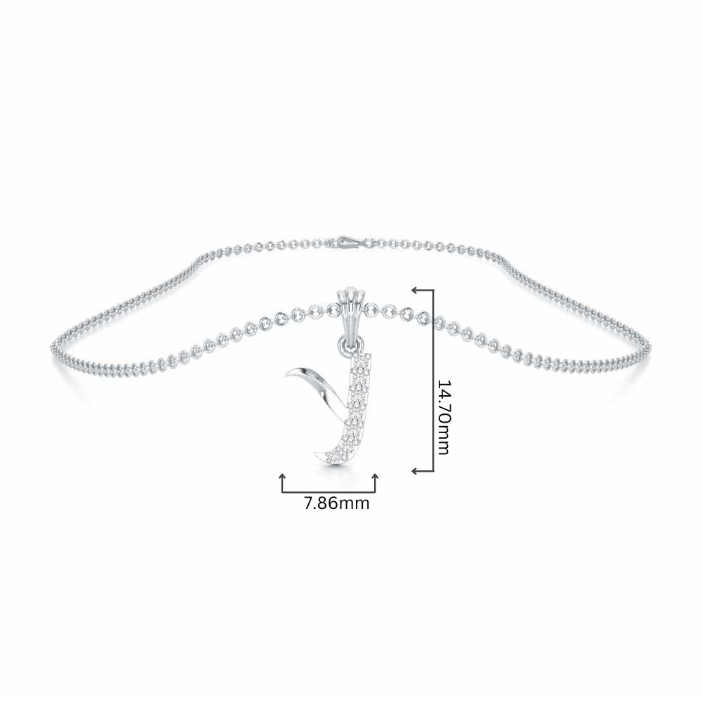 Y-Luke Silver Pendant - White Gold - Image 4
