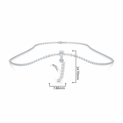 Y-Luke Silver Pendant - White Gold - Image 4