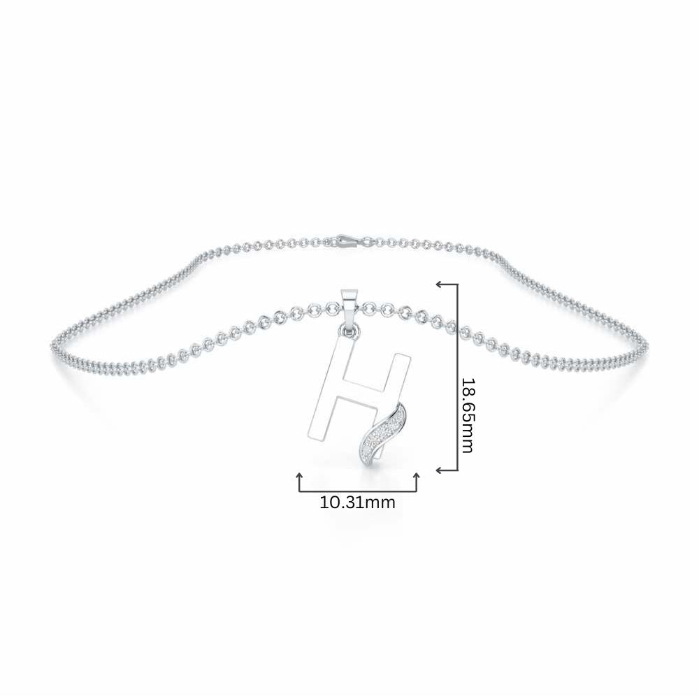 H-Spark Silver Pendant - White Gold - Image 4