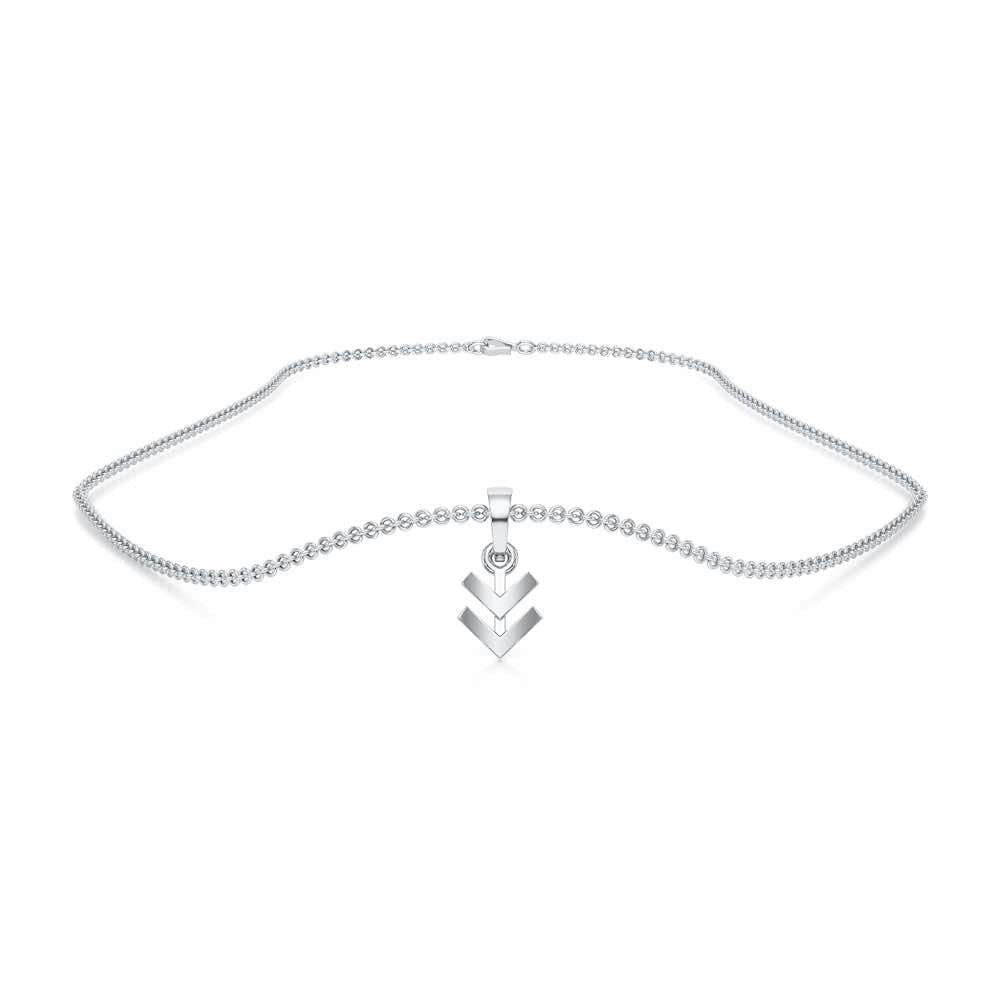 Double Arrow Gold Pendant - White Gold - Image 3