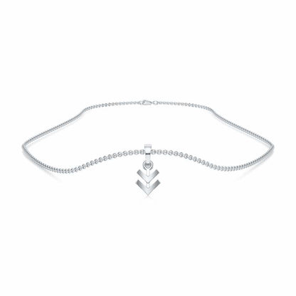 Double Arrow Gold Pendant - White Gold - Image 3