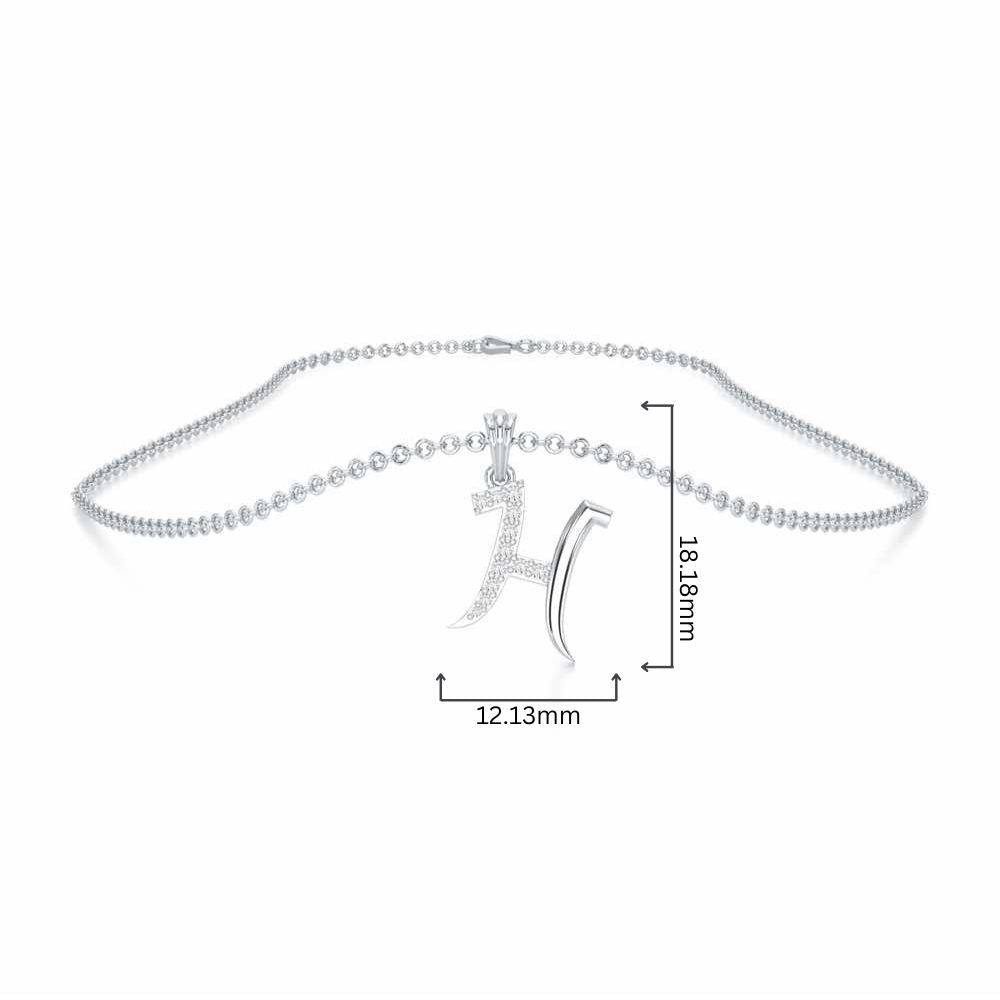 H-Luke Silver Pendant - White Gold - Image 4