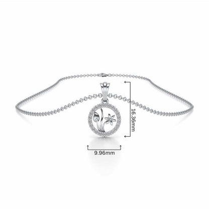 Sapling Silver Pendant - White Gold - Image 4