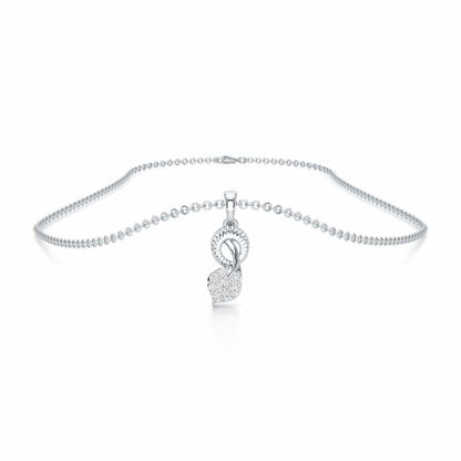Leaf Glow Silver Pendant - White Gold - Image 3