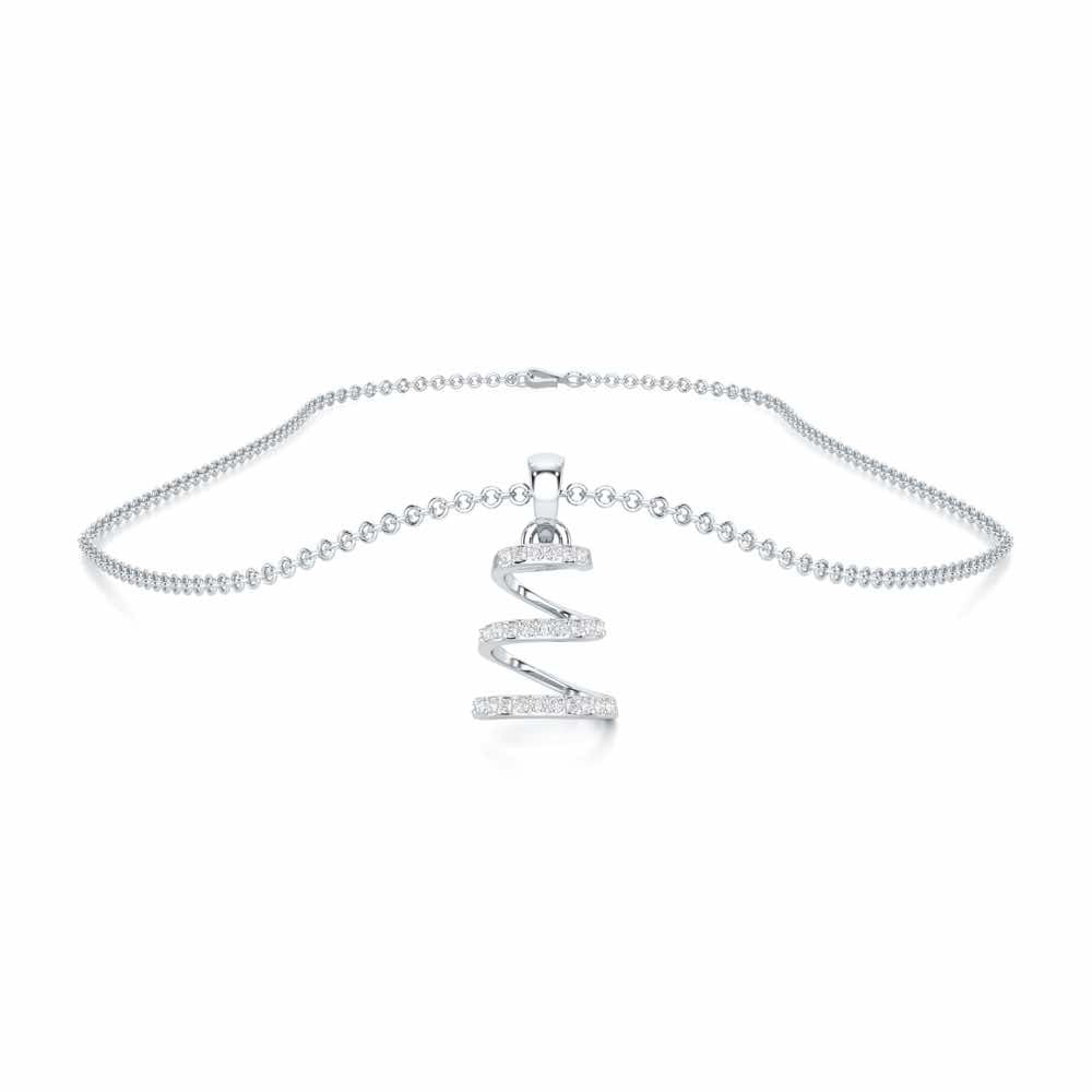 Twinkle Tranquility Silver Pendant - White Gold - Image 3