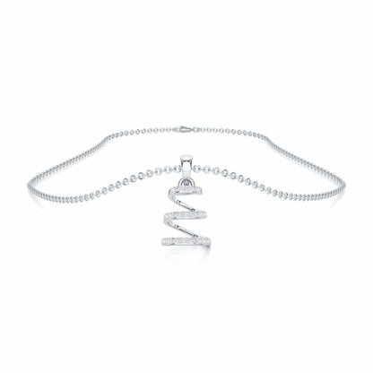 Twinkle Tranquility Silver Pendant - White Gold - Image 3