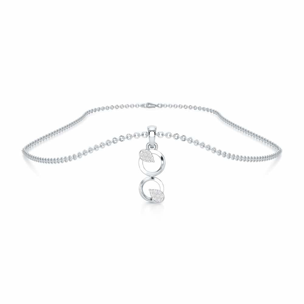 Gleam Couple Silver Pendant - White Gold - Image 3