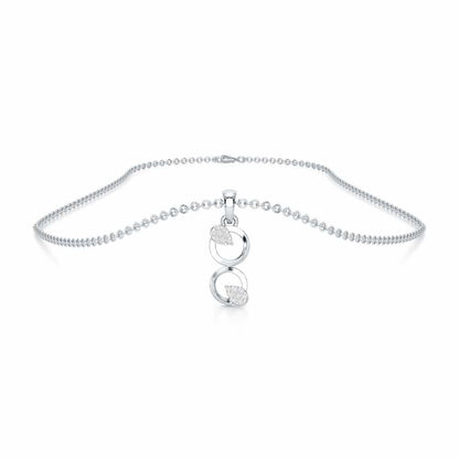 Gleam Couple Silver Pendant - White Gold - Image 3