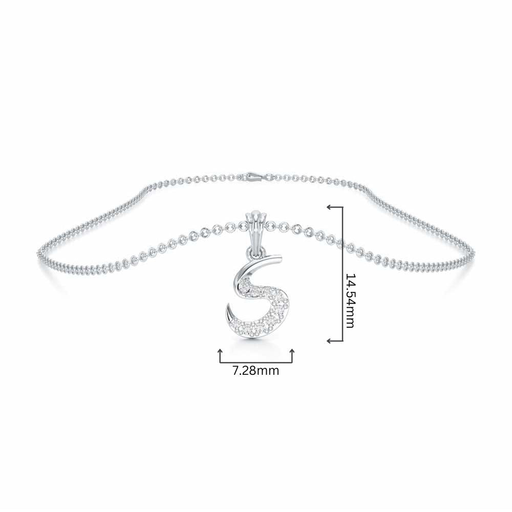 S-Luke Silver Pendant - White Gold - Image 4