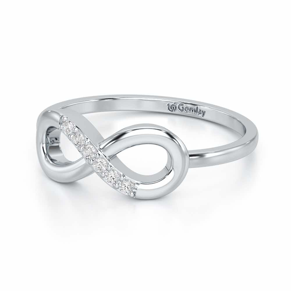 Glint of Infinity Silver Ring - White Gold - Image 3